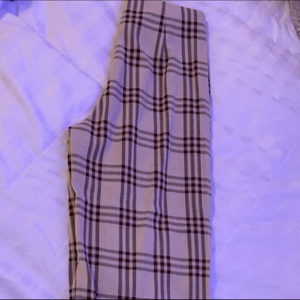 Melrose Plaid Tan Pants